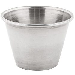 Thunder Group Individual Condiment Stainless Steel Ramekins Sauce Cups, 2.5oz, Silver