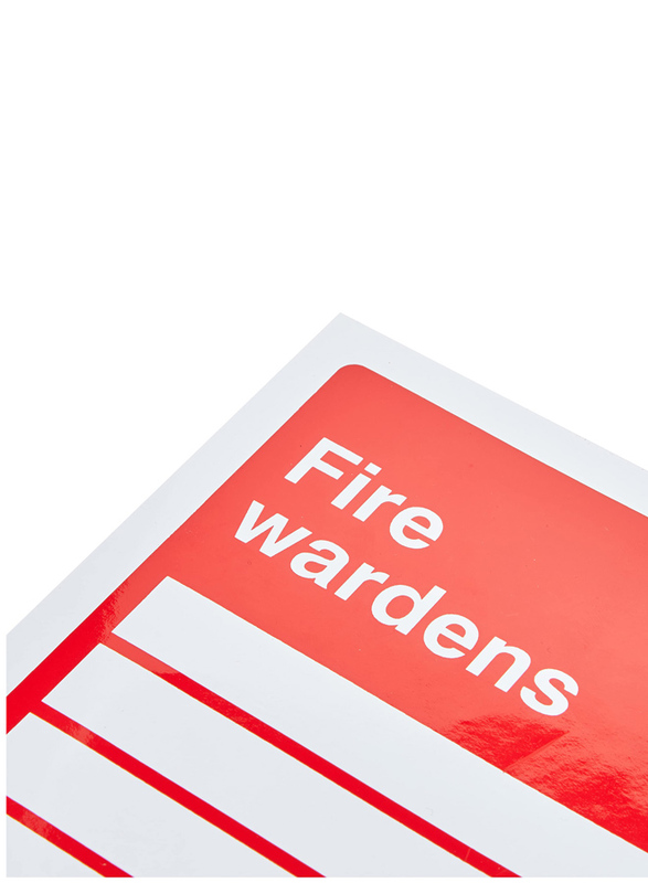 Caledonia Signs Fire Wardens Sign Self Adhesive Vinyl, 21035E, White