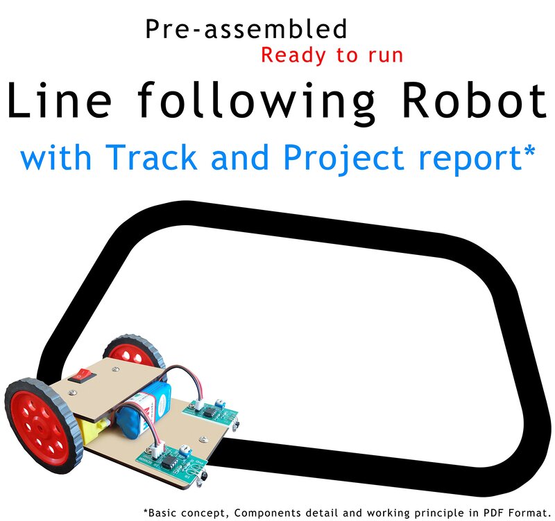 Kit4Curious Nasa Tech Line Tracker Following Robot with Track and Project Report (Multicolour)