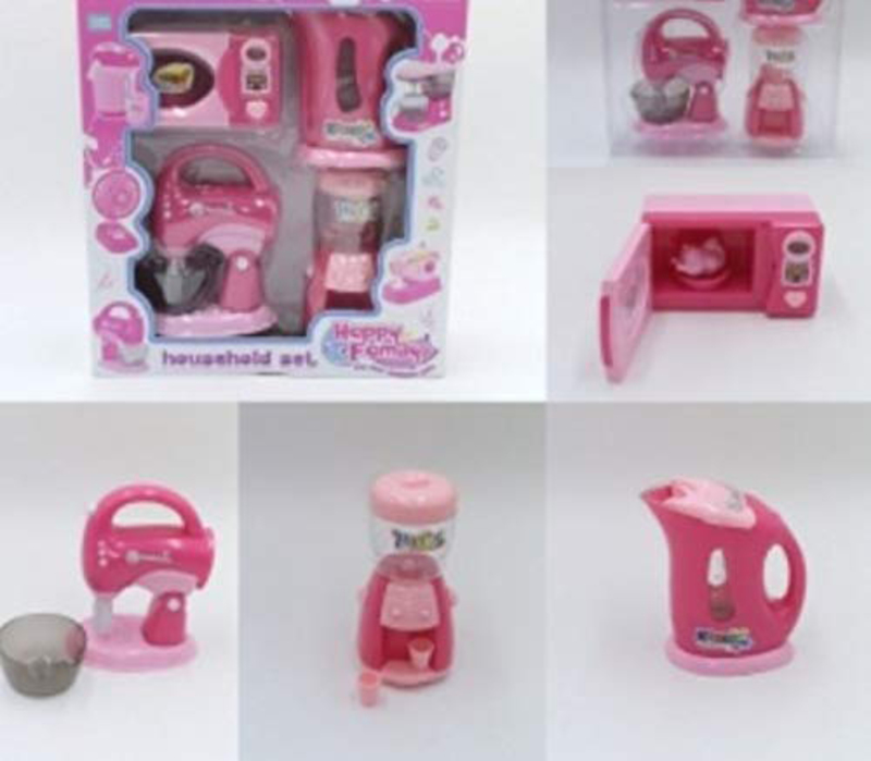 Brunte Brunte Doll House Home Appliances Set for Kids Good Playset with Blender and Microwave, Ages 8+, Multicolour