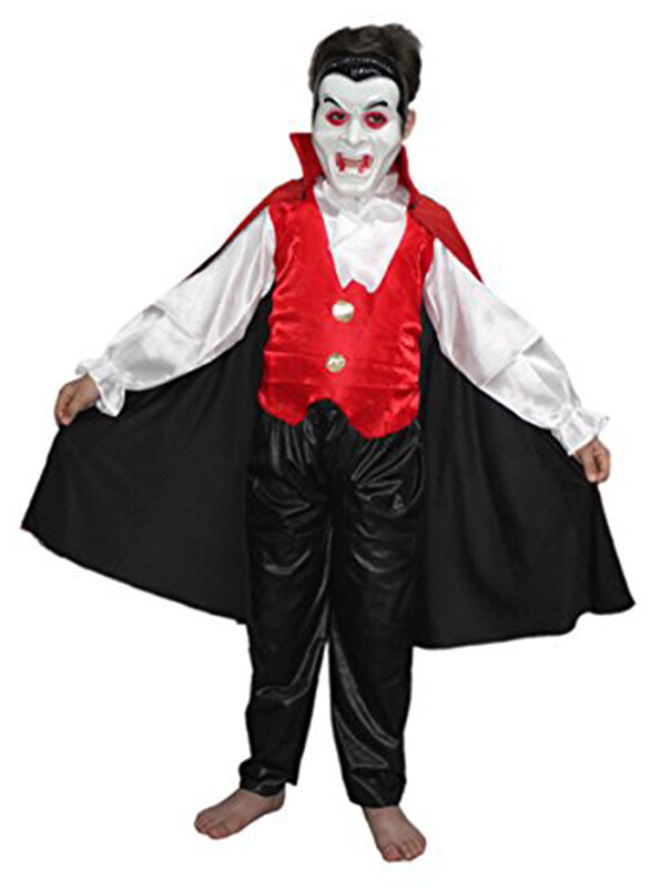 

Kaku Fancy Dresses Vampire Dracula Costume for Boys, Ages 14+, Red/White