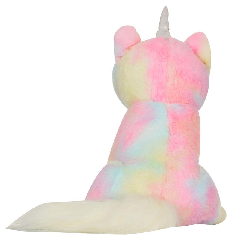 Mirada 36cm Cuddly Plush Rainbow Sitting Kitty Soft Toy, Ages 3+