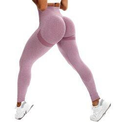 RIOJOY Scrunch Seamless Leggings Smile Contour Women High Waist Ruched Butt Lifting Gym Sports Leggings, #1 Grape, XS