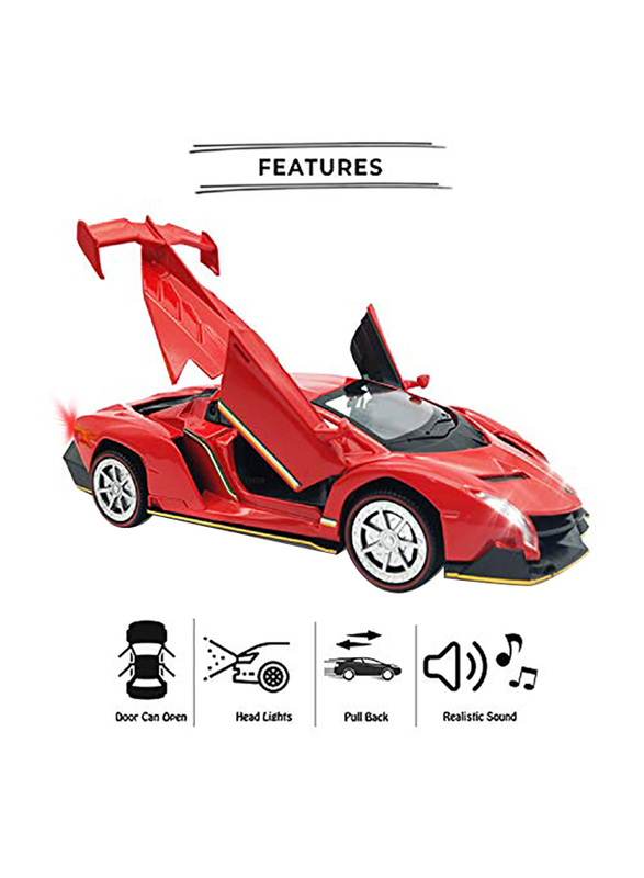 Emob 1:32 Scale Diecast Metal Lamborghini Sports Model Pull Back Car, Ages 3+