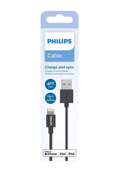 Philips 1.2-Meter USB-A to Lightning Cable, Black