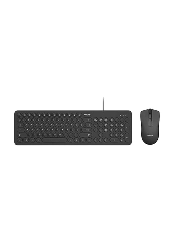 

Philips Wired English Keyboard and Mouse Combo Set, Black