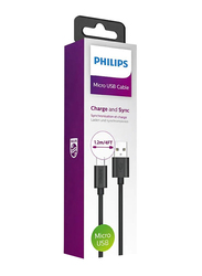 Philips 1.2-Meter USB-A to Micro USB Cable, Black