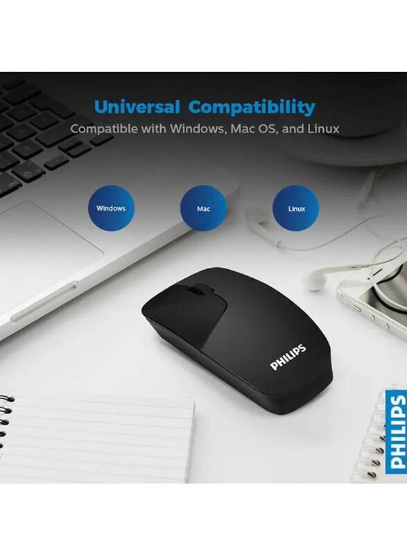 Philips SPK7402B-00 Wireless Optical Mouse, Black