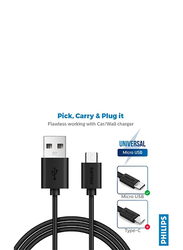 Philips 1.2-Meter USB-A to Micro USB Cable, Black
