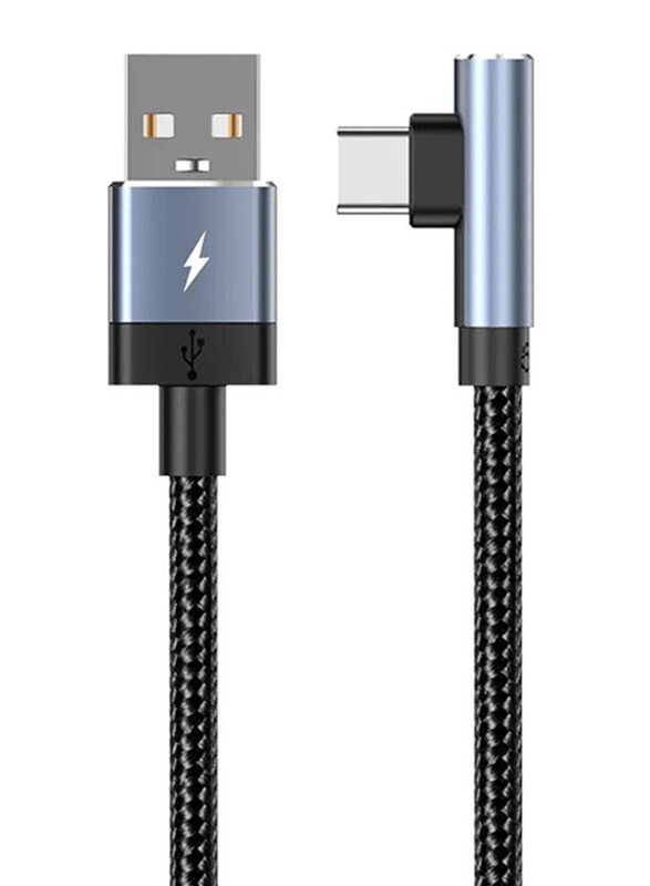 

Totu 5A Elbow Type-C Cable, USB A to Type-C Fast Charging Cable for Smartphones, Black/Blue