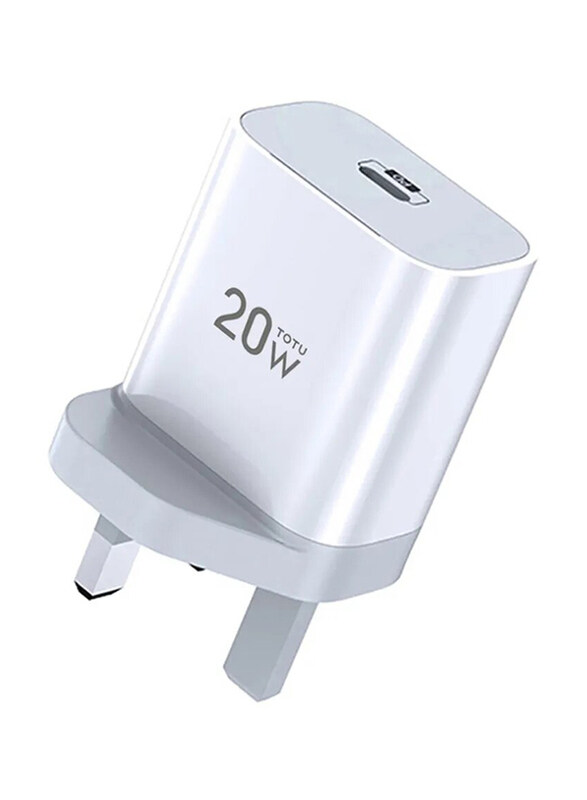 

Totu CACQ-011 20W USB Type C British Standard Fast Travel Wall Charger, White