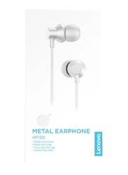Lenovo Wired In-Ear Metal Earphones with Mic, White
