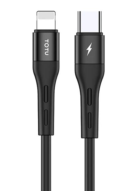 Totu 1-Meter Soft Series Lightning Cable, USB Type-C to Lightning Fast Charging Cable, Black