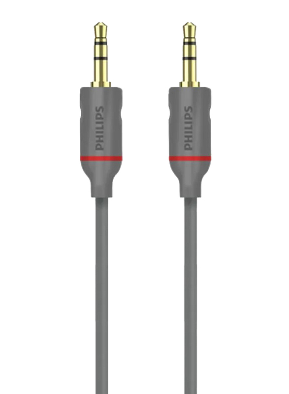 Philips 1.5-Meter Aux Stereo Dubbing Cable, Grey