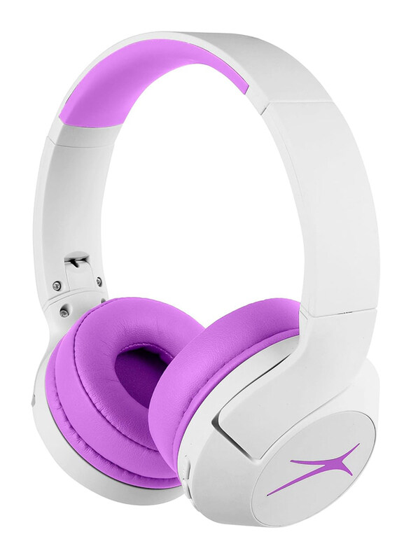 

Altec Lansing Kid Safe Wireless Over-Ear Noise Cancelling Headphones, Pink/White