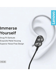 Lenovo Bluetooth In-Ear Neckband Magnetic Earbuds, Black