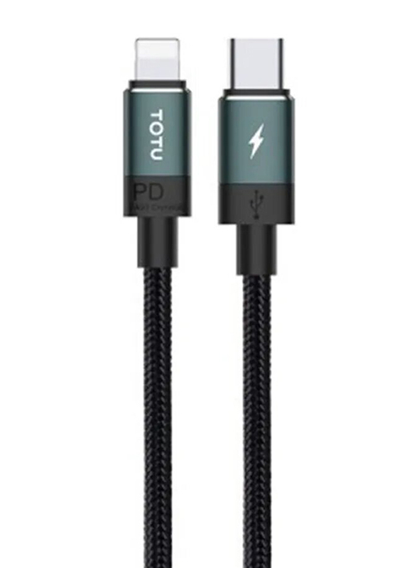 Totu Lightning Cable, USB Type-C to Lightning Fast Charging Cable for Smartphones, Dark Green/Black