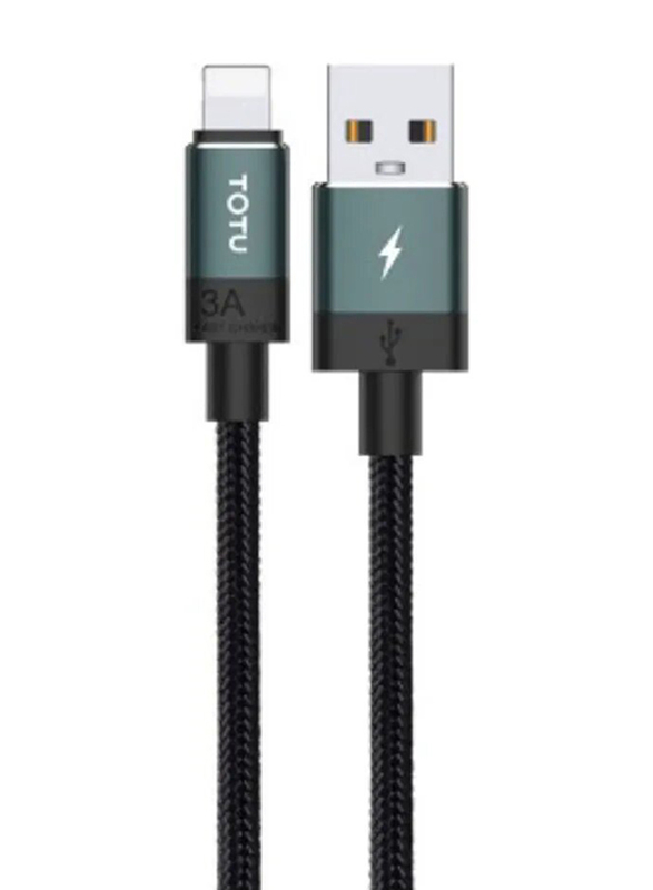 Totu 3A Lightning Cable, USB Type A to Lightning Fast Charging Cable for Smartphones, Midnight Green