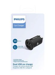 Philips DLP2520-00 Dual Port USB Car Charger, Black