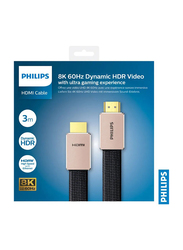 Philips 3-Meter 8K 60Hz HDMI to HDMI 2.1 Cable, Black