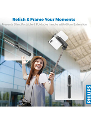 Philips Bluetooth Selfie Stick, Black/Silver