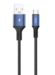 Totu USB Type-C Cable, USB Type A to USB Type-C Fast Charging Cable for Smartphones, Black/Blue