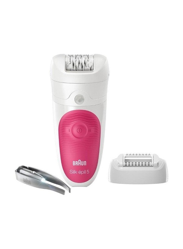 Braun Wet & Dry Rechargeable Epilator, SE5531, White/Pink