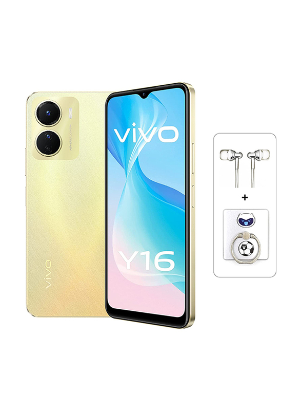 Vivo Y16 64GB Drizzling Gold, 4GB RAM, 4G LTE, Dual SIM Smartphone