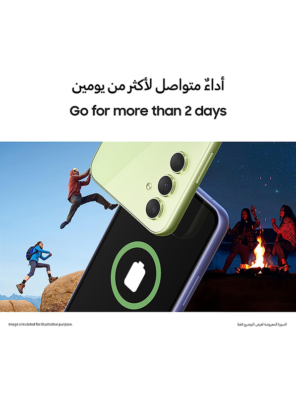 Samsung Galaxy A54 128GB Awesome Lime, 8GB RAM, 5G, Dual SIM Smartphone, UAE Version