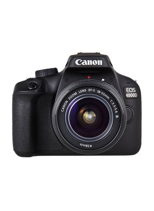 Canon EOS 4000D DSLR Camera With EF-S 18-55mm III Lens Kit, 18 MP, Black
