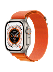 Apple Watch Ultra 49mm Smartwatch, GPS + Cellular, Titanium Case With Orange Ocean Band