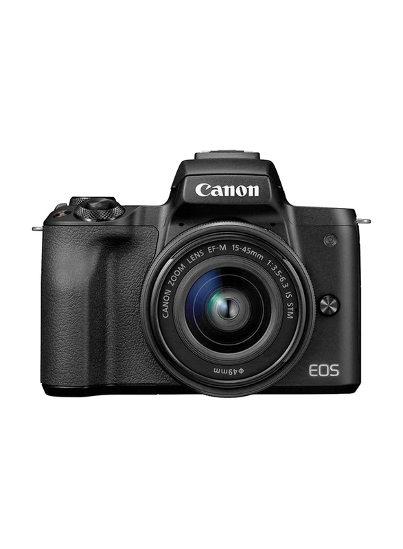 Canon EOS M50 Mark II Mirrorless Digital Camera Black With EF-M15-45mm IS STM Lens, 24.1 MP, Black