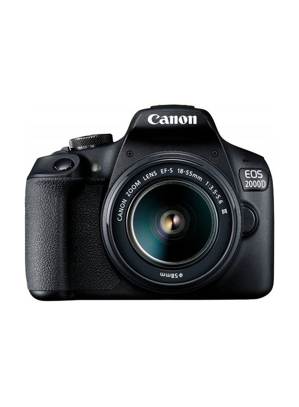 Canon EOS 2000D DSLR Camera With 18-55mm DC III Lens Kit, 24.1 MP, Black