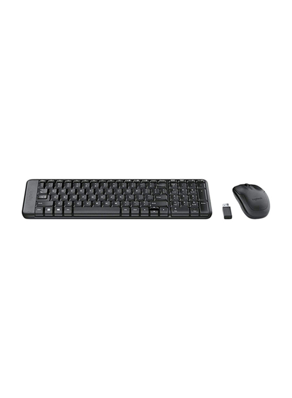 Logitech MK220 Wireless English Keyboard and Mouse Combo Set, Black