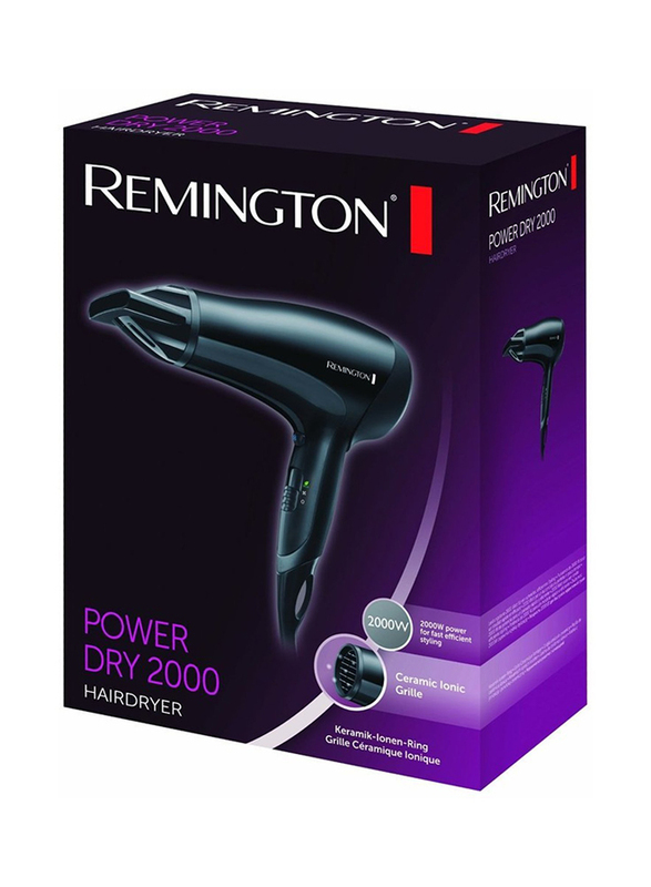 Remington Power Dry Hair Dryer, 2000W, Black