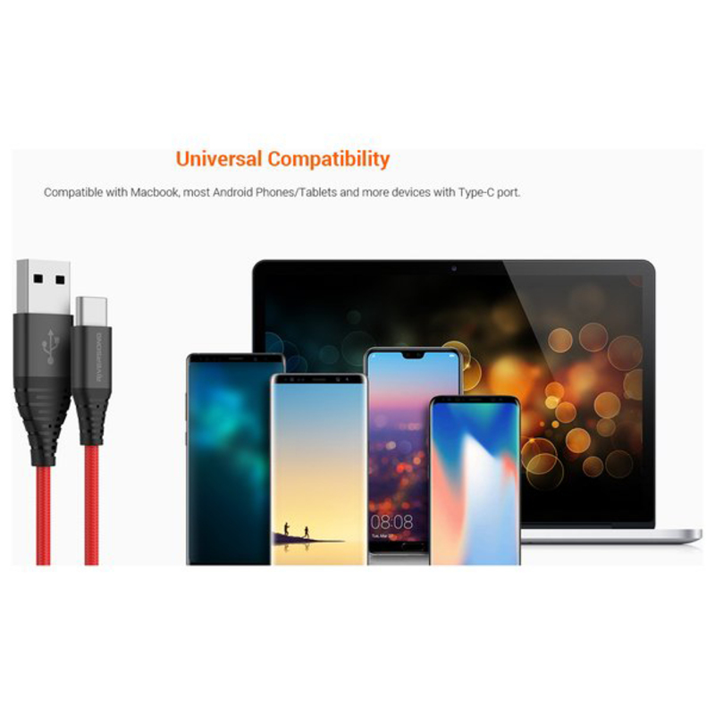 Riversong 1-Meter Alpha S Type C Cable, USB Type-C to USB Type A for Smartphones/Tablets, Black
