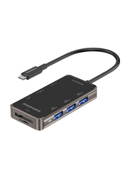 Promate Primhub-Mini 8 in 1 Type-C USB Hub, Black