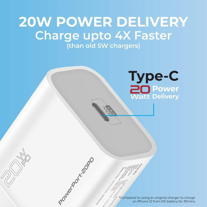 Promate Power Delivery Wall Charger, White