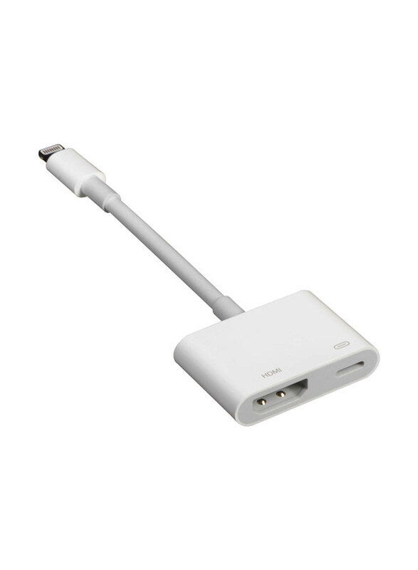 

Apple Lightning Digital to HDMI AV Adaptor, MD826MTR, White