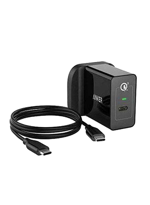 Anker PowerPort+1 UK Plug Wall Charger, with 3.0 Quick Charge USB Port and PowerIQ Technology, Black