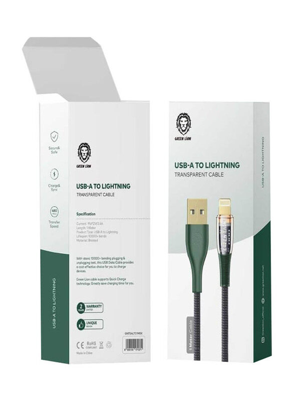 

Green Lion 1-Meter TPE Cable, USB Type A to Lightning Cable, Black