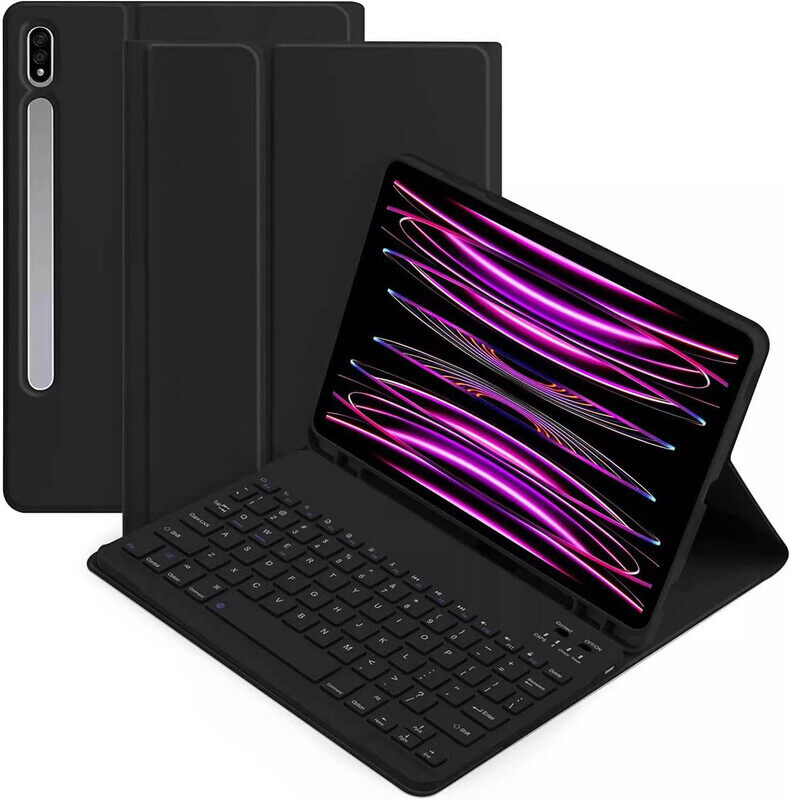 

Generic Magnetically Detachable Bluetooth Wireless Keyboard Case for Samsung Galaxy Tab S8 Ultra, Black