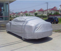 Indoor Outdoor Sunscreen Heat Protection Sedan Suit Full Universal Car Cover, XXL, Grey