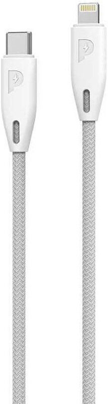 

Powerology 1.2-Meter Braided Cable, USB Type-C to Lightning Cable, White