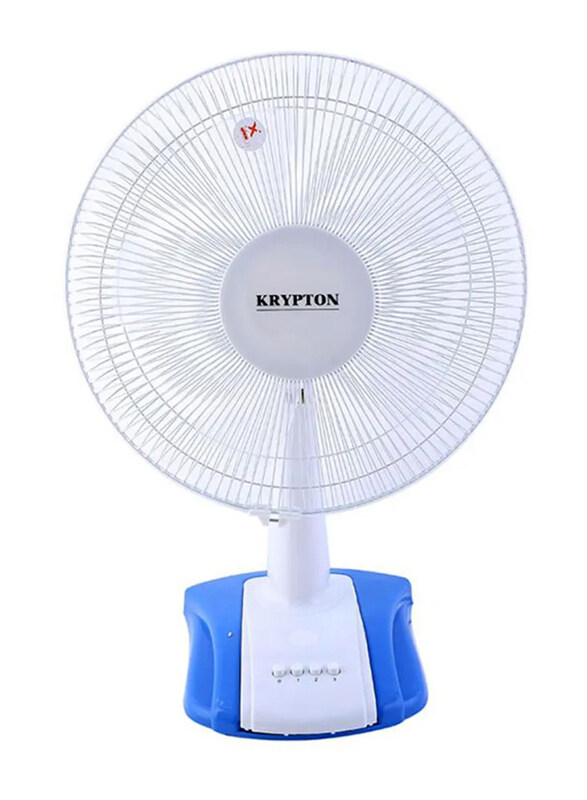 

Krypton Table Fan 3 Speed Settings With Oscillating/Rotating And Static Feature 60W, KNF6026, White/Blue