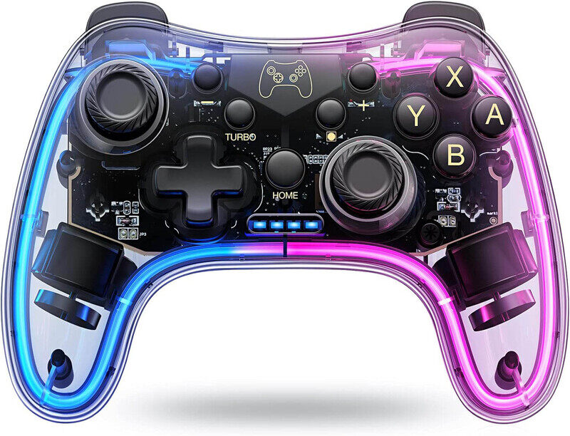 

Multiple Wireless Switch Pro Controllers with Turbo/Vibration/Wake-up/RGB Breathing LED/Precise Motion Control/15H Playtime, GP-52, Multicolour