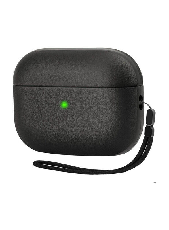

Generic Leather 360-Degree Protection Armor Case for Apple AirPods Pro 2, Black