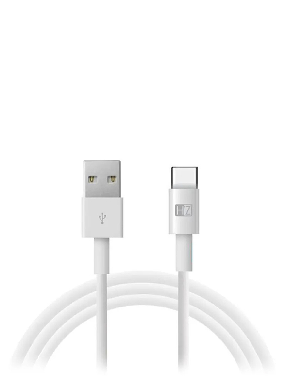 Heatz 1-Meter USB Type-C Cable, USB A Male to USB Type-C, Sync and Charging Cable for Smartphones, White