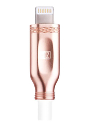 Heatz 2-Meter Metallic Flexy Lightning Cable, USB A Male to Lightning, Sync and Charging Cable for Apple iPhone 5/6/7/8/X, Rose Gold