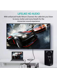 Promate 2-Meter ProLink 8K-200 HDMI Cable, Ultra High-Speed HDMI 2.1 Male to HDMI 2.1 with 8K HDR, 48Gbps Transfer Speed, 3D Support for Apple TV/Xbox/PS4, Black